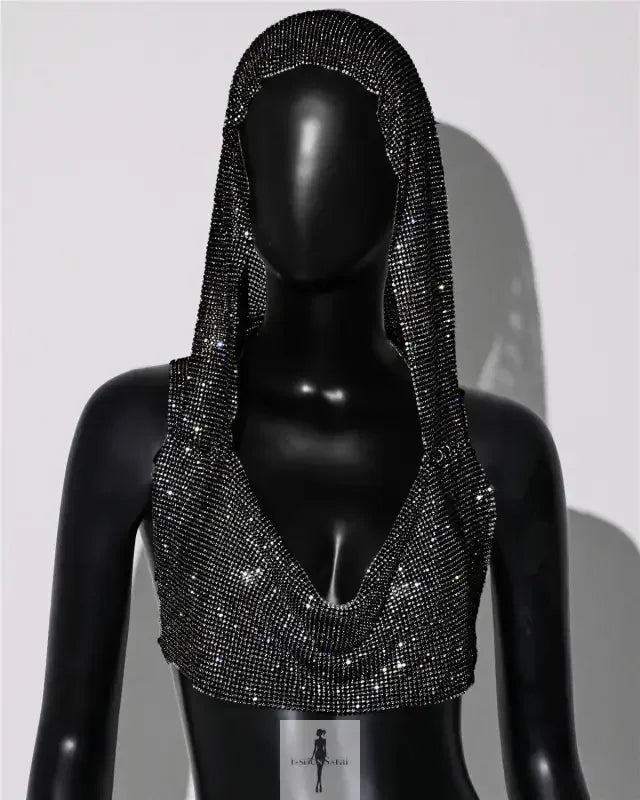 Fashionsarah.com Fashionsarah.com Mesh Shiny Rhinestone Top