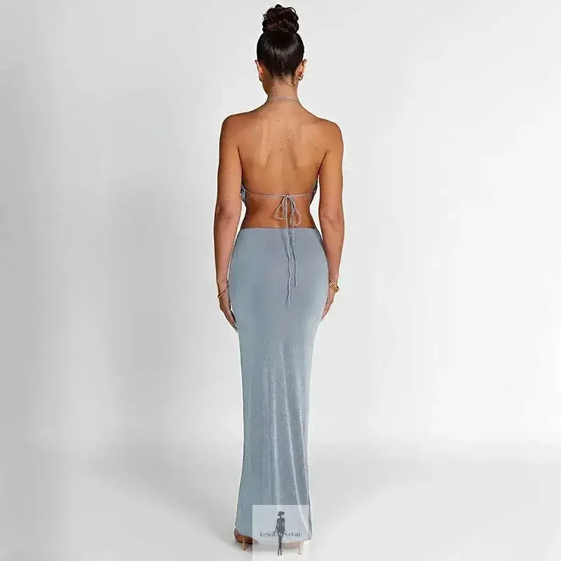 Fashionsarah.com Fashionsarah.com Women Crop Top + Maxi Bodycon Skirt Matching Sets