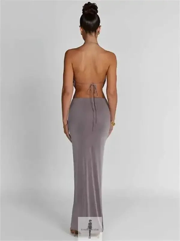 Fashionsarah.com Fashionsarah.com Women Crop Top + Maxi Bodycon Skirt Matching Sets