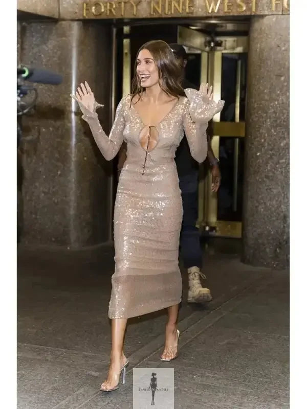 Fashionsarah.com Fashionsarah.com Lace Up Sequins Elegant Dress