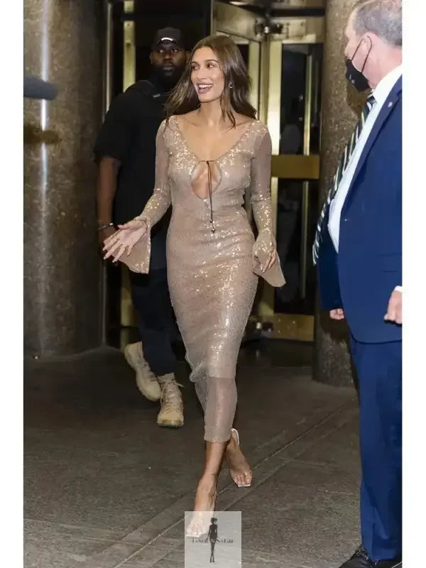 Fashionsarah.com Fashionsarah.com Lace Up Sequins Elegant Dress