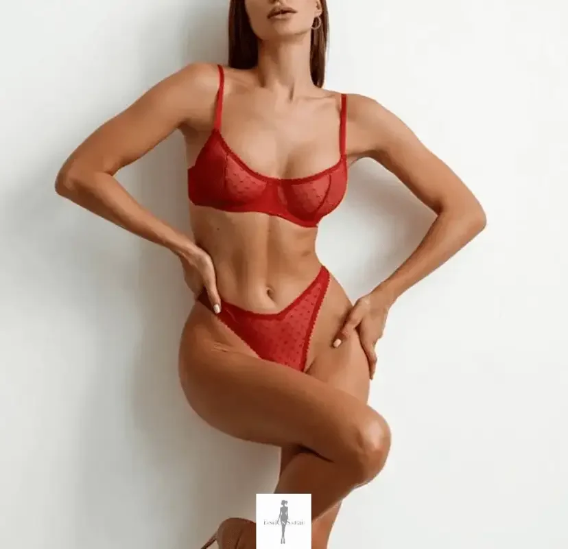 Fashionsarah.com Fashionsarah.com Polka Dot See Through Lingerie Seamless Set