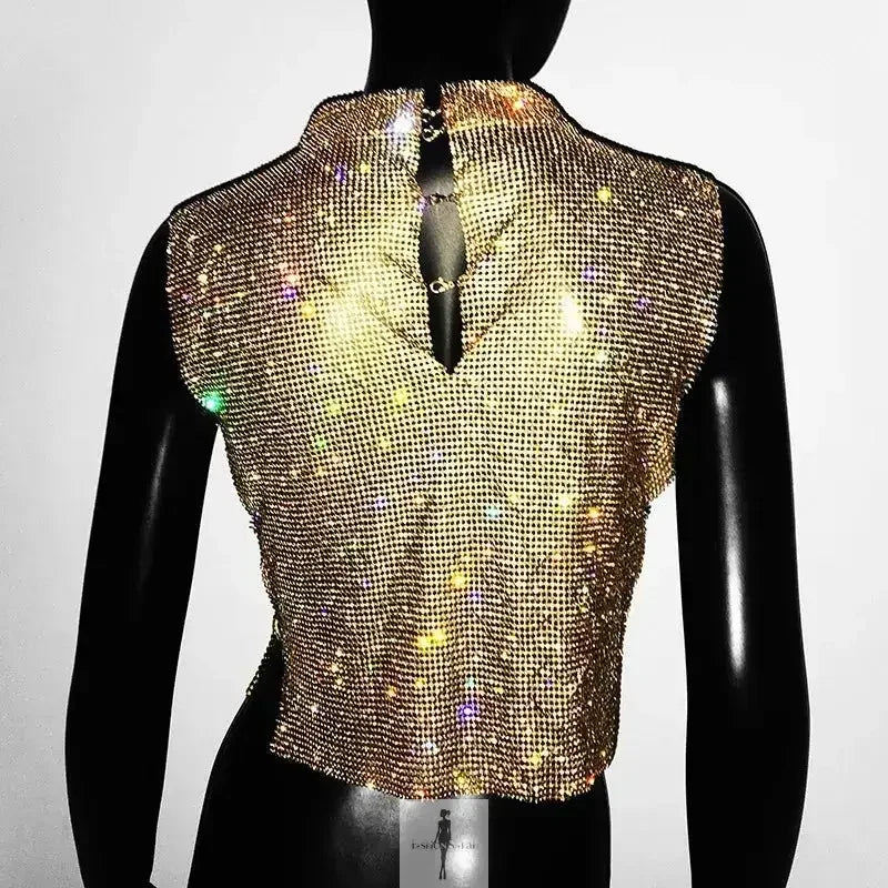 Fashionsarah.com Fashionsarah.com Turtleneck Rhinestone Women Top