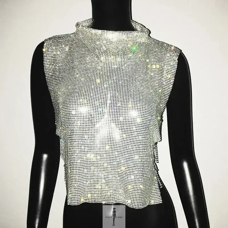 Fashionsarah.com Fashionsarah.com Turtleneck Rhinestone Women Top