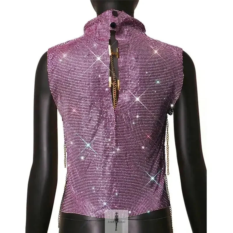 Fashionsarah.com Fashionsarah.com Turtleneck Rhinestone Women Top