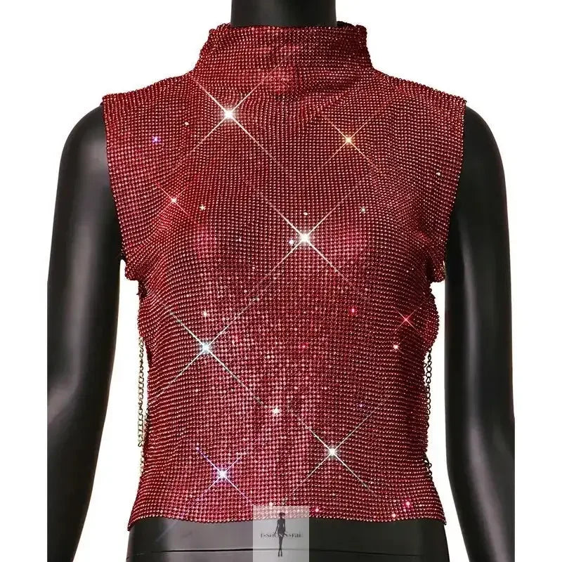Fashionsarah.com Fashionsarah.com Turtleneck Rhinestone Women Top