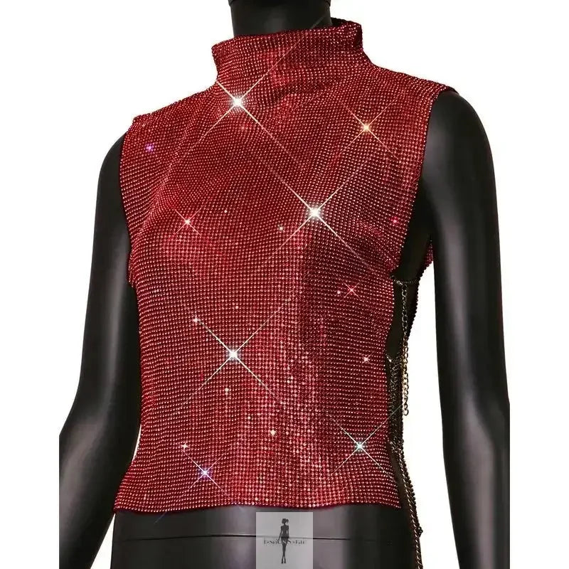 Fashionsarah.com Fashionsarah.com Turtleneck Rhinestone Women Top