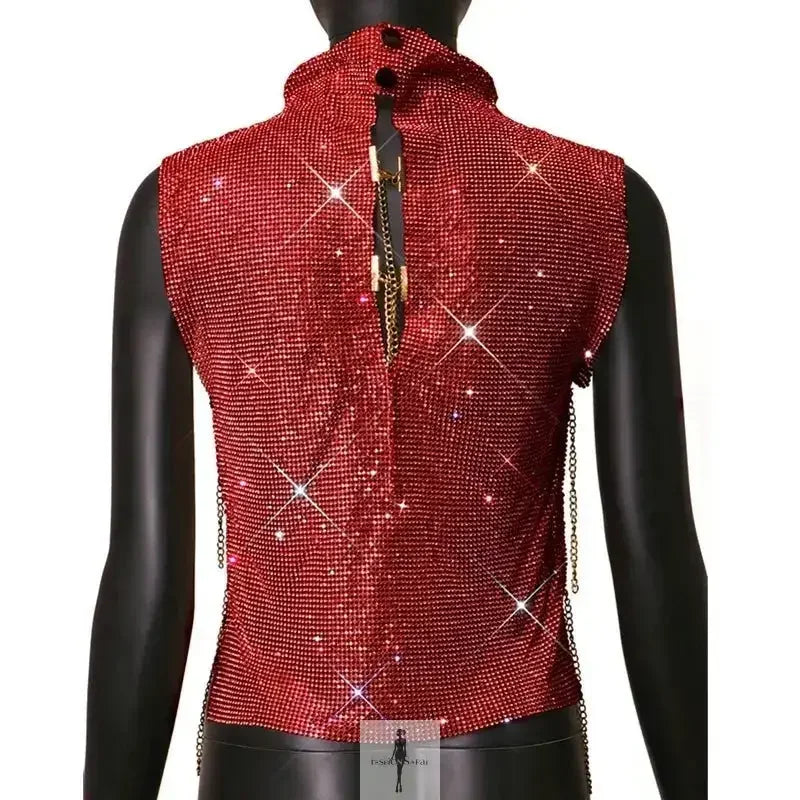 Fashionsarah.com Fashionsarah.com Turtleneck Rhinestone Women Top