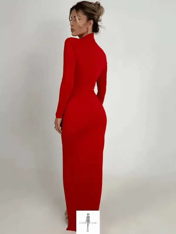 Fashionsarah.com Fashionsarah.com O Neck Hollow Out Maxi Bodycon Dress