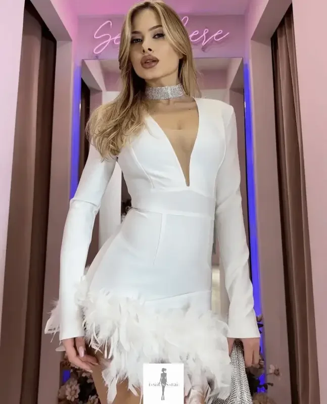 Fashionsarah.com Fashionsarah.com Feather Mini Bandage Dress