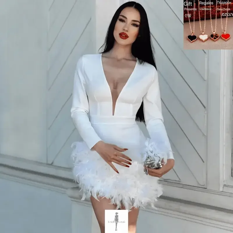 Fashionsarah.com Fashionsarah.com Feather Mini Bandage Dress