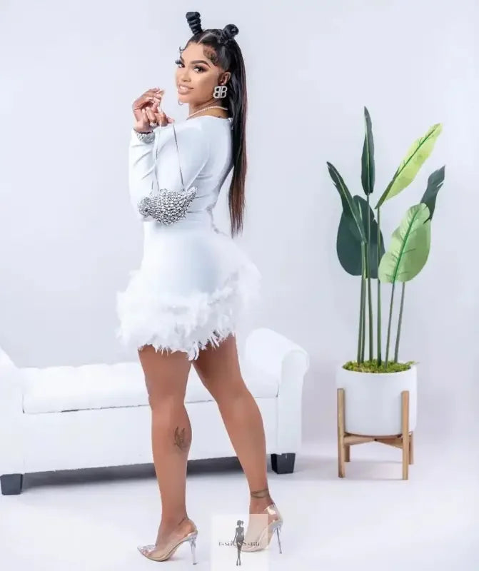 Fashionsarah.com Fashionsarah.com Feather Mini Bandage Dress