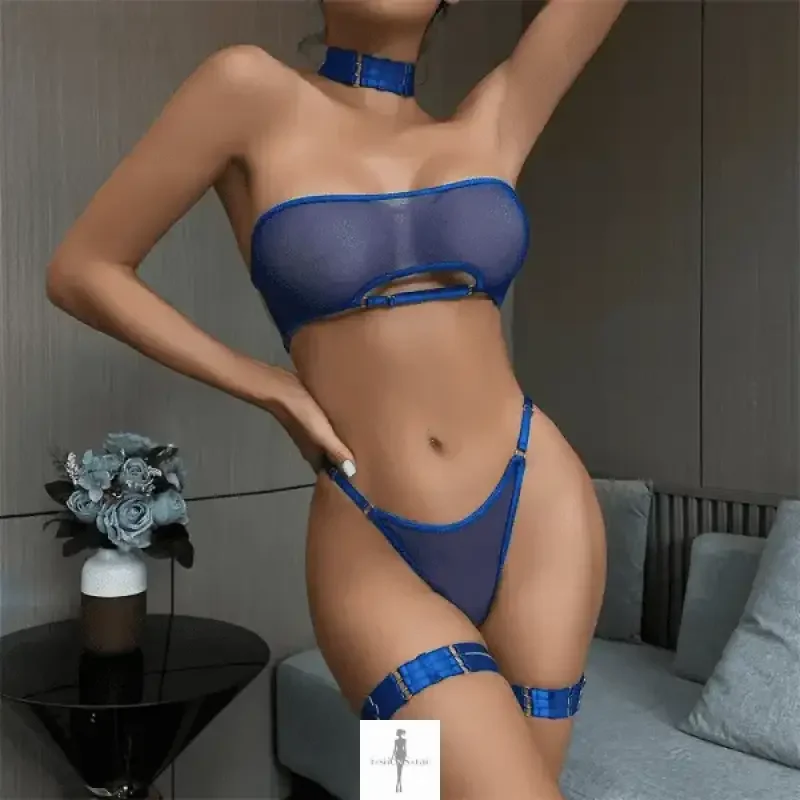 Fashionsarah.com Fashionsarah.com Mesh Elastic Wrapping Lingerie Set of 4 pcs