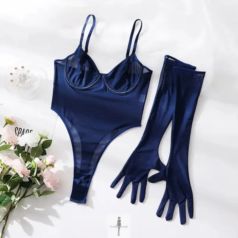 Fashionsarah.com Fashionsarah.com Mesh Bodysuit with match Gloves