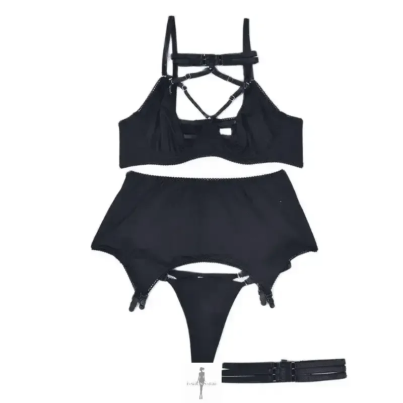 Fashionsarah.com Fashionsarah.com 4 Pcs Halter Push Up Bra and Panty Seamless Garters Set