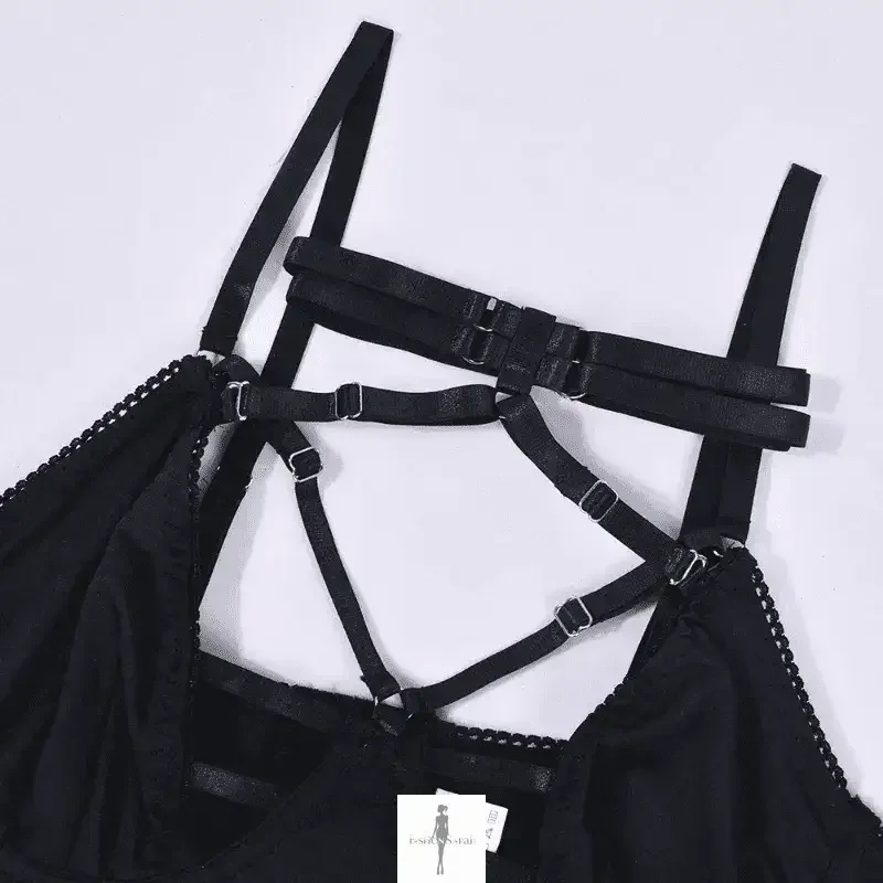 Fashionsarah.com Fashionsarah.com 4 Pcs Halter Push Up Bra and Panty Seamless Garters Set