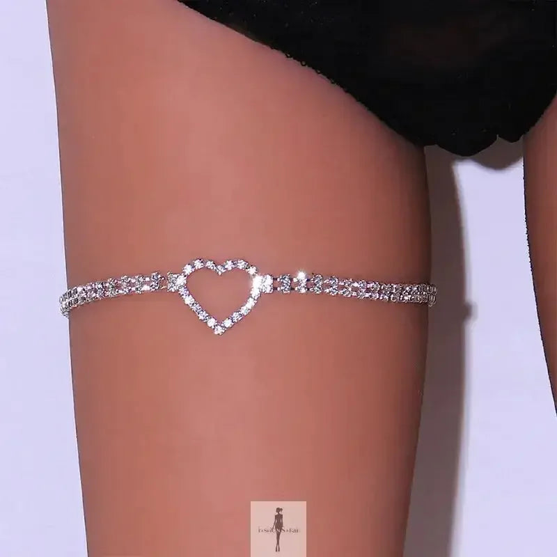 Fashionsarah.com Fashionsarah.com Sexy Rhinestone Heart Leg Thigh Chain