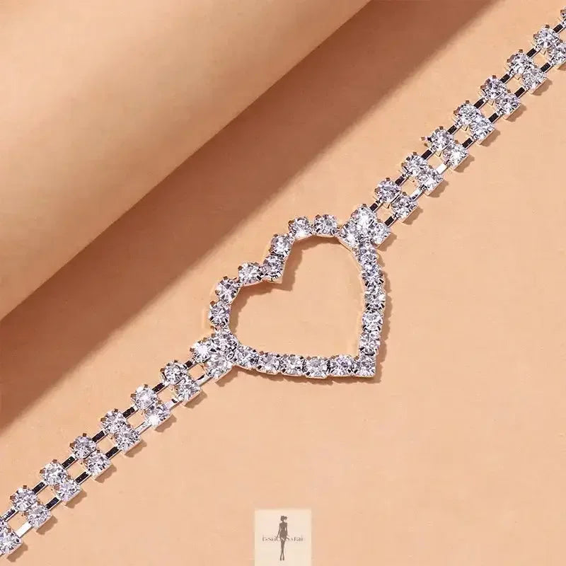 Fashionsarah.com Fashionsarah.com Sexy Rhinestone Heart Leg Thigh Chain