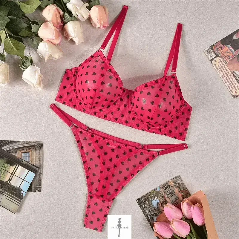 Fashionsarah.com Fashionsarah.com Mesh Heart Lingerie Sets
