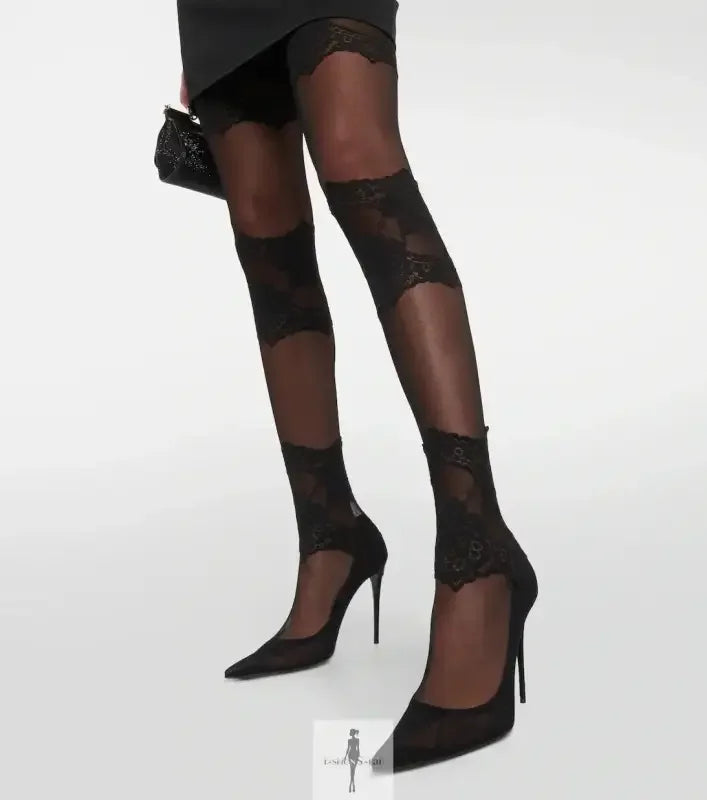 Fashionsarah.com Fashionsarah.com Runway Thigh High Pointed Toe Fashion Boots