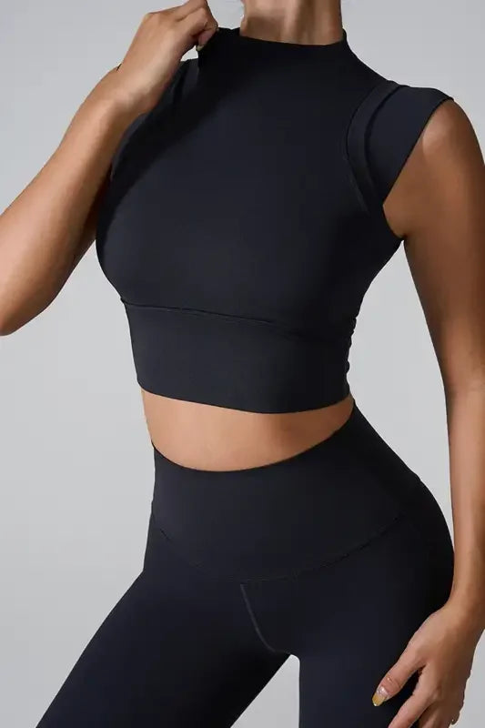 Mock Neck Active Tank | Fashionsarah.com