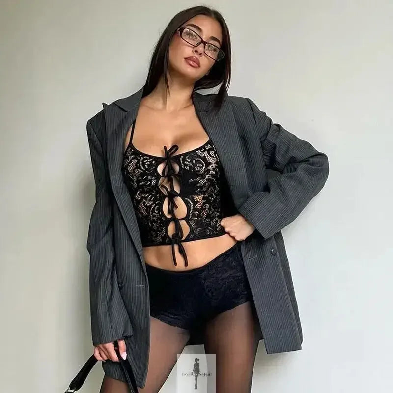 Fashionsarah.com Fashionsarah.com Mesh Bow Crop Top