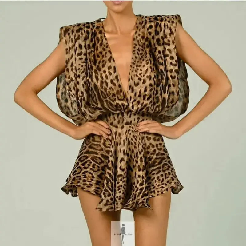 Fashionsarah.com Fashionsarah.com Leopard Summer Mini Dress
