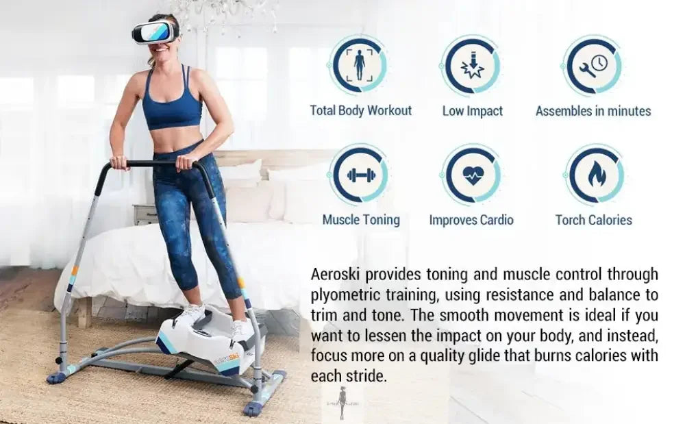 Fashionsarah.com Fashionsarah.com Aeroski 2.0 Ski Fitness Machine with Recoil Spring Resistance
