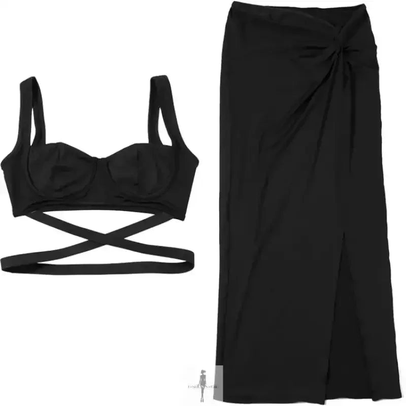 Fashionsarah.com Fashionsarah.com Crop Top with Skirts Beach Outfit