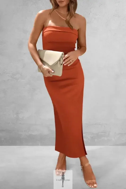 Fashionsarah.com Fashionsarah.com Slit Tube Midi Dress