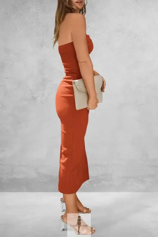 Fashionsarah.com Fashionsarah.com Slit Tube Midi Dress