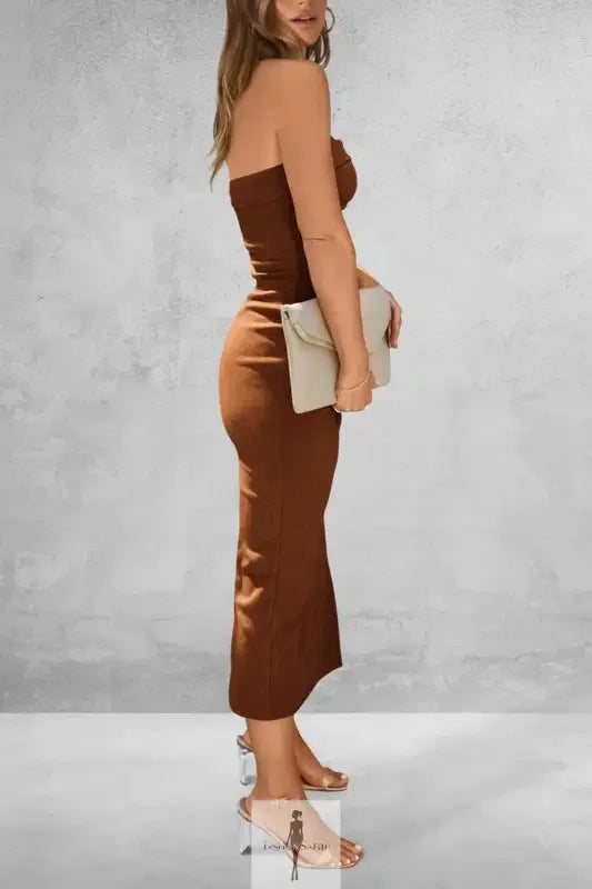 Fashionsarah.com Fashionsarah.com Slit Tube Midi Dress