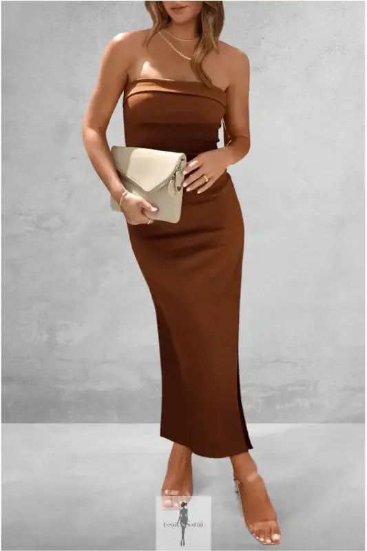 Fashionsarah.com Fashionsarah.com Slit Tube Midi Dress