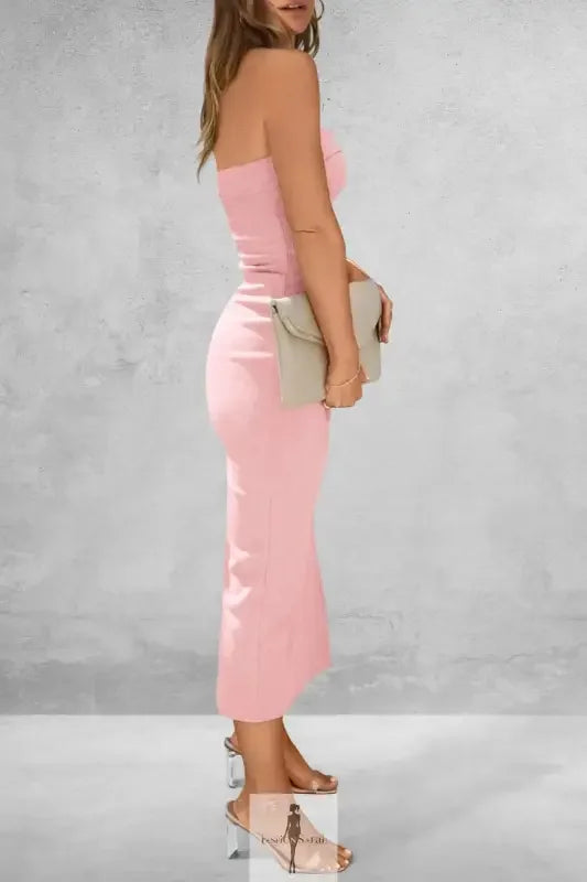 Fashionsarah.com Fashionsarah.com Slit Tube Midi Dress