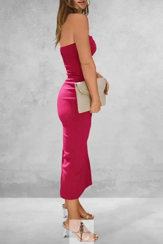 Fashionsarah.com Fashionsarah.com Slit Tube Midi Dress