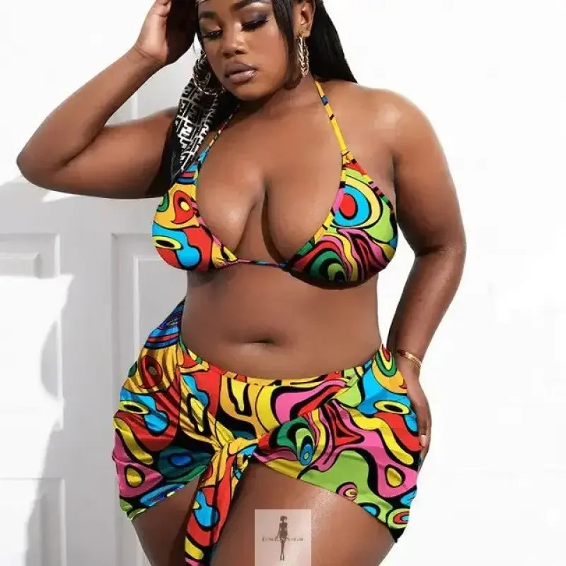 Fashionsarah.com Fashionsarah.com 3 Piece Plus Size Swimsuit Set