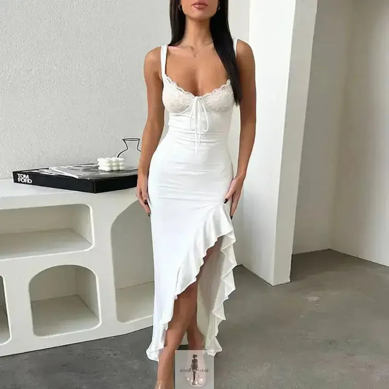 Fashionsarah.com Fashionsarah.com Lace Ruffle Maxi Dress