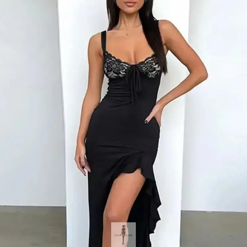 Fashionsarah.com Fashionsarah.com Lace Ruffle Maxi Dress