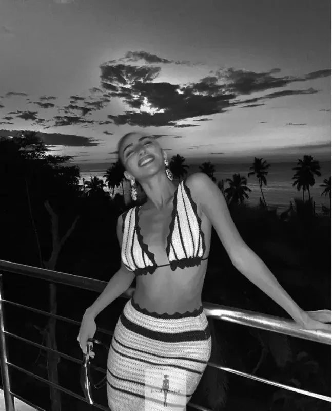 Fashionsarah.com Fashionsarah.com Striped Knitted Women's Beach Skirt