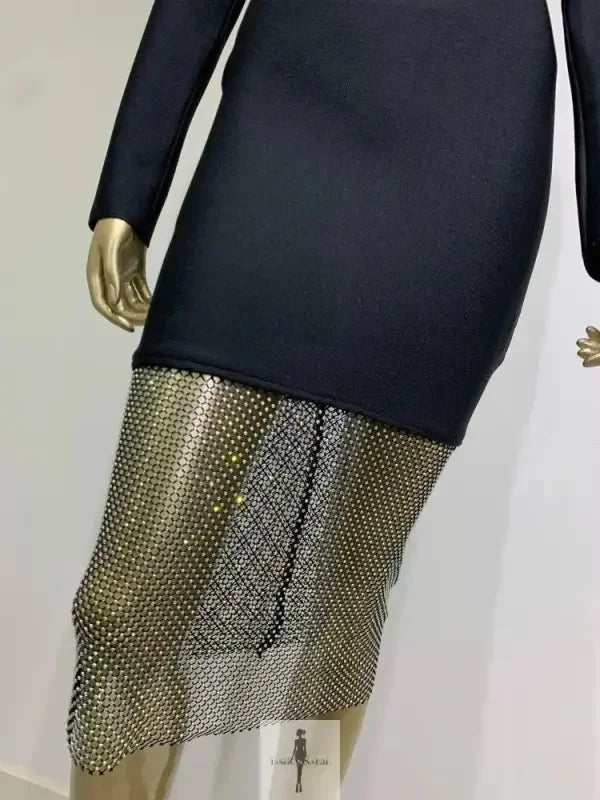 Fashionsarah.com Fashionsarah.com New Off Shoulder Diamonds Sparkly Dress