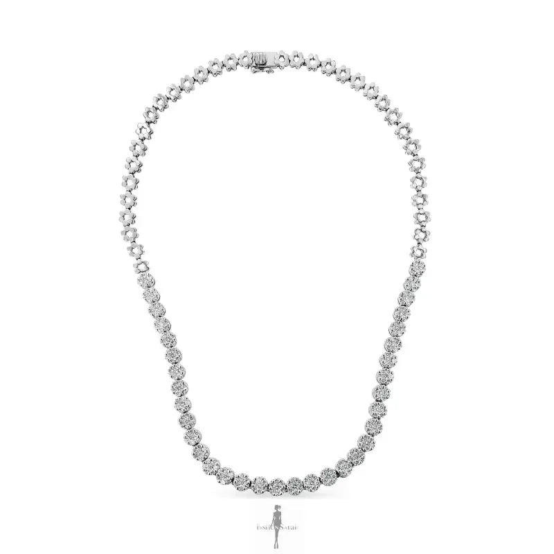 Fashionsarah.com Fashionsarah.com 14K Gold 8.0 Cttw Pave Set Round-Cut Diamond Necklace