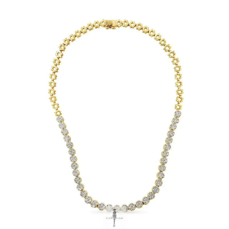 Fashionsarah.com Fashionsarah.com 14K Gold 8.0 Cttw Pave Set Round-Cut Diamond Necklace