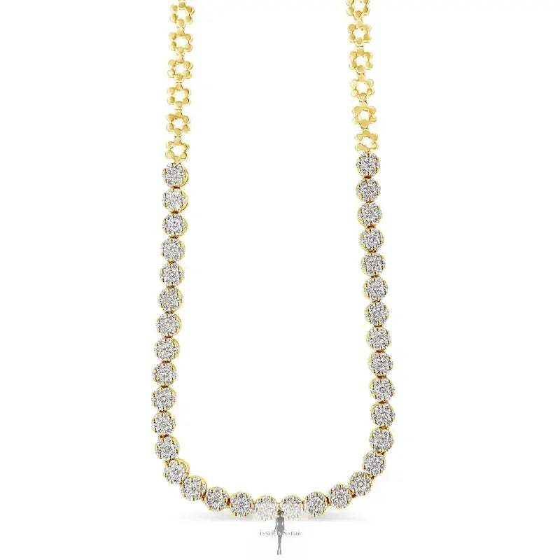 Fashionsarah.com Fashionsarah.com 14K Gold 8.0 Cttw Pave Set Round-Cut Diamond Necklace