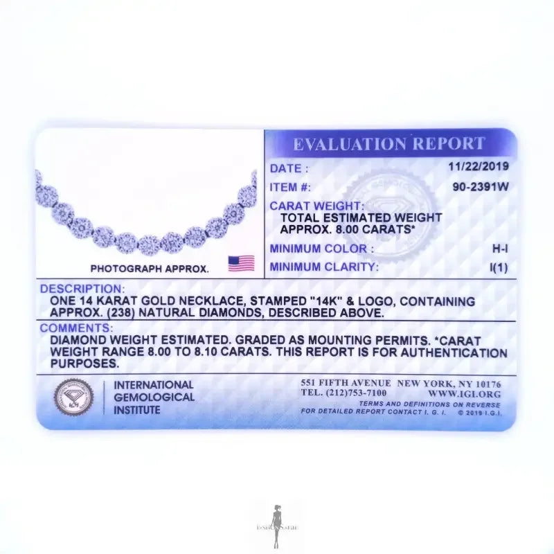 Fashionsarah.com Fashionsarah.com 14K Gold 8.0 Cttw Pave Set Round-Cut Diamond Necklace