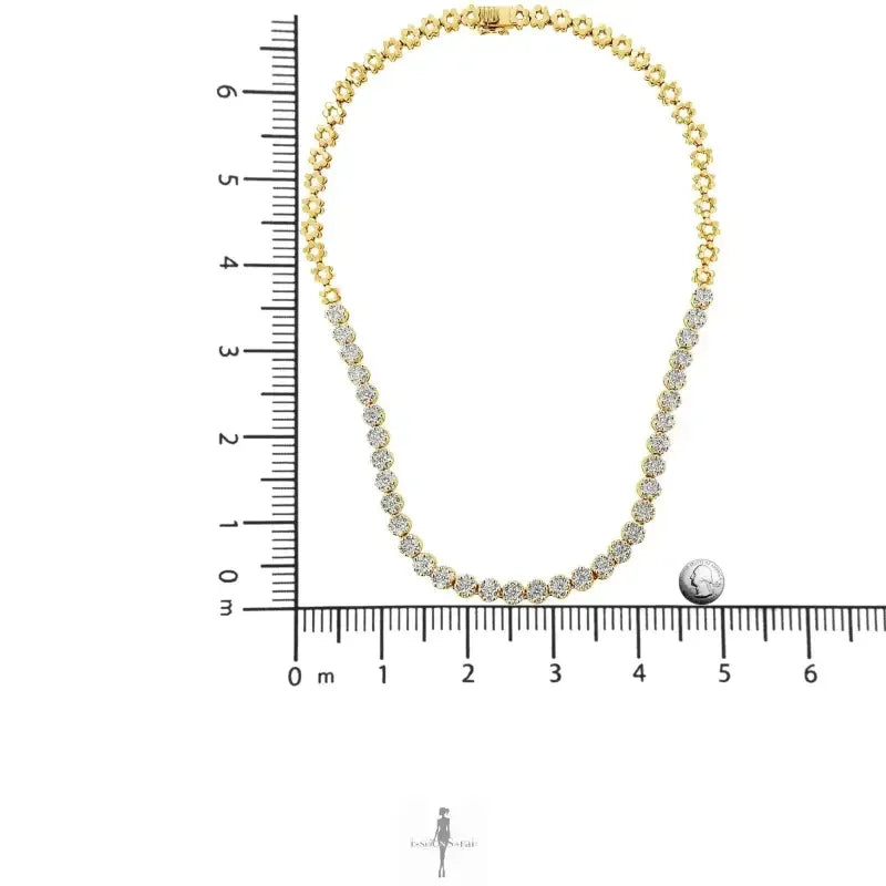 Fashionsarah.com Fashionsarah.com 14K Gold 8.0 Cttw Pave Set Round-Cut Diamond Necklace