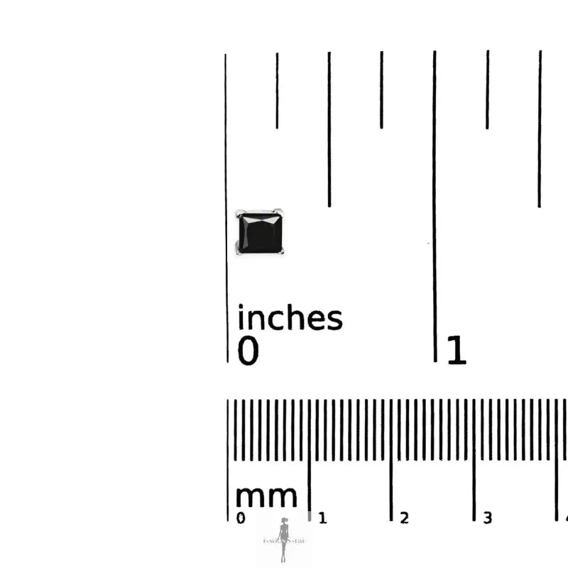 Fashionsarah.com Fashionsarah.com 14K White Gold Princess-Cut Black Diamond Earrings