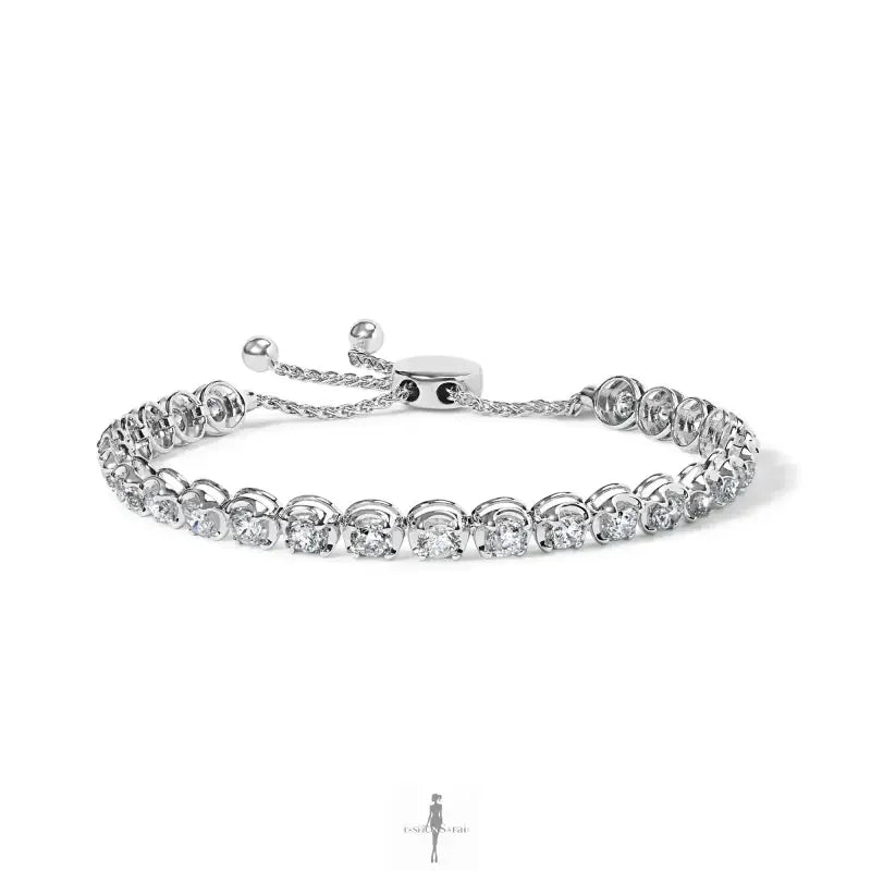 Fashionsarah.com Fashionsarah.com 14K White Gold with Diamond Adjustable Tennis Bracelet
