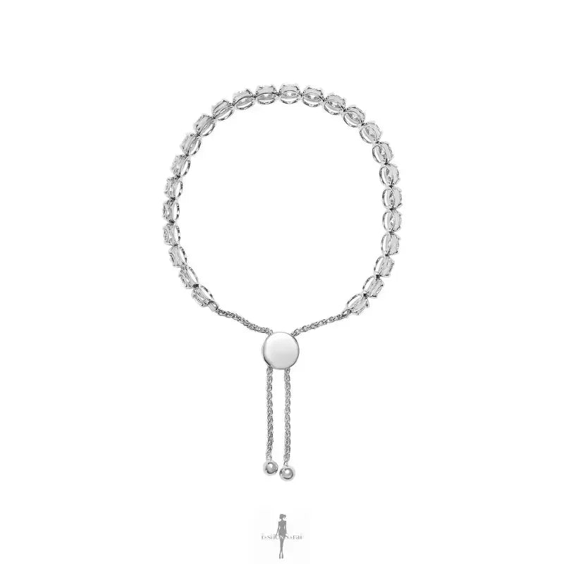 Fashionsarah.com Fashionsarah.com 14K White Gold with Diamond Adjustable Tennis Bracelet