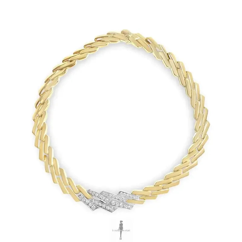 Fashionsarah.com Fashionsarah.com 14k Gold with Diamond Miami Necklace