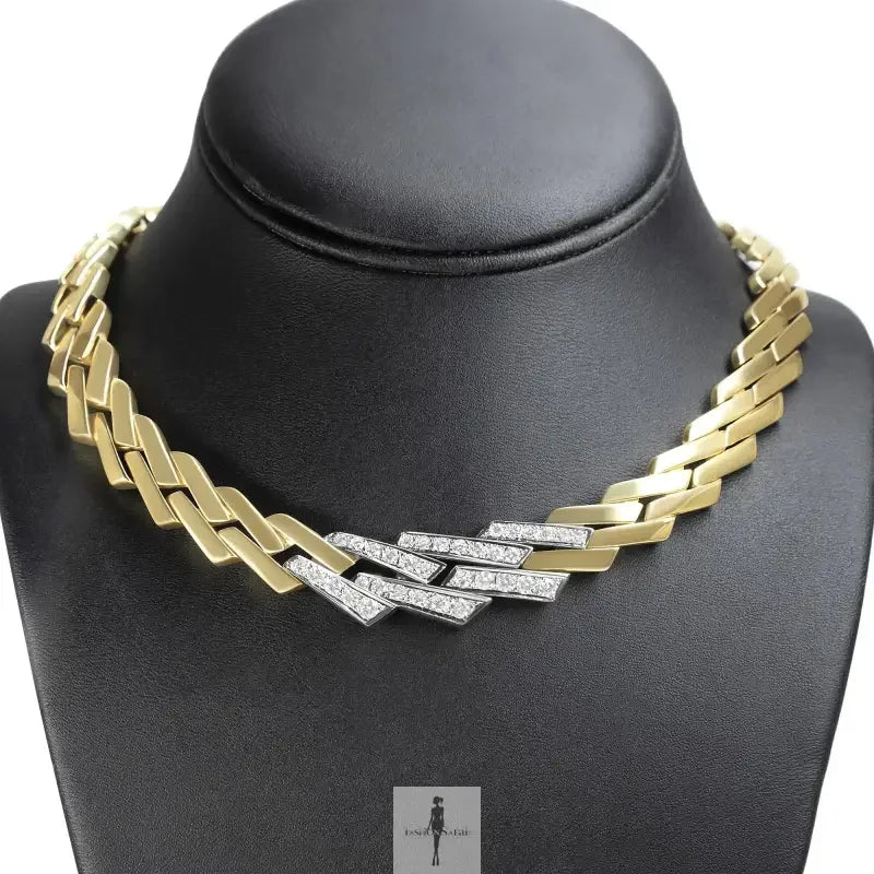 Fashionsarah.com Fashionsarah.com 14k Gold with Diamond Miami Necklace